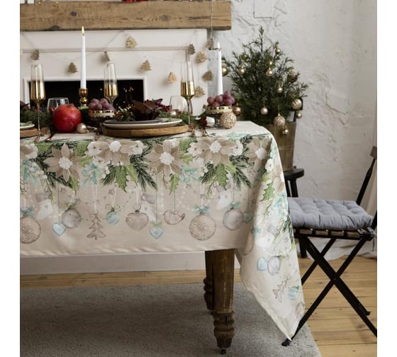 Скатерть Этель Beautiful Сhristmas 149x220 см, с ГМВО, 100% хлопок, 190г/м2 5035899
