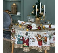 Скатерть Этель Winter holidays диаметр 220см +/-3см с ГМВО, 100% хлопок, саржа 190гр/м2 4496667
