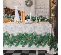 Скатерть Этель Еловые ветви 110x148+/- 3см, 100% хлопок, саржа 190 гр/м2 3629000