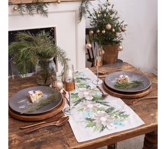Дорожка на стол Этель Beautiful Сhristmas 30x70 см, 100% хлопок, саржа 190 гр/м2 5135210