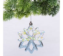 Елочная игрушка Серпантин "Зимняя снежинка" 10*1*12 см, голубой 916-1173