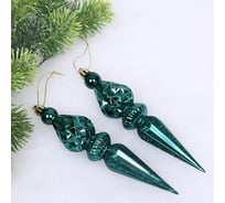 Елочные игрушки Серпантин "Сказочная сосулька" 17,8 см, Изумруд, набор 2 шт 916-1203