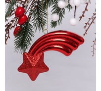 Елочная игрушка Серпантин "Звезда желаний" 11*5*1,5 см, красный 916-0807