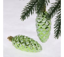 Елочные игрушки Серпантин "Таинственное очарование" Шишки 9 см, набор 2 шт, салатовый 916-0346