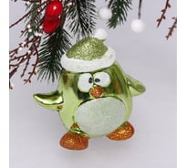 Елочная игрушка Серпантин "Веселый пингвиненок" 11*6*11 см, зеленый 916-0732