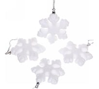 Елочные игрушки Серпантин "Хоровод снежинок" 8 см, набор 4 шт, белый блеск 916-0011