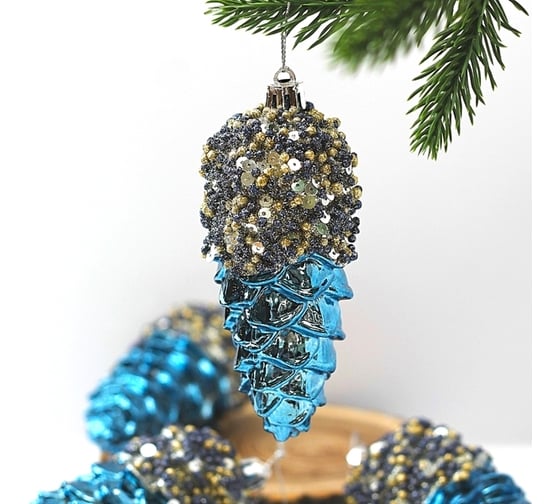 Набор украшений Серпантин SHINE "Forest miracle" 11 см, 4 шт., night blue 916-1219 1