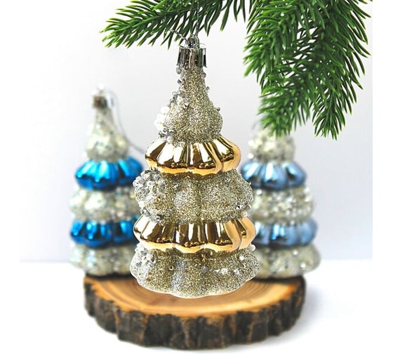 Набор украшений Серпантин SHINE "Magic tree" 6x10 см, 3 шт., night blue/champagne silver/grey 916-1213 1