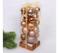 Набор шаров Серпантин "Winter shine" 6 см + 4 см, 24 предмета, Шампань 201-3114