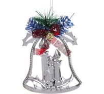 Украшение новогоднее Серпантин "Колокольчик-Зимние свечи" 18*14 см, Серебро 201-4075