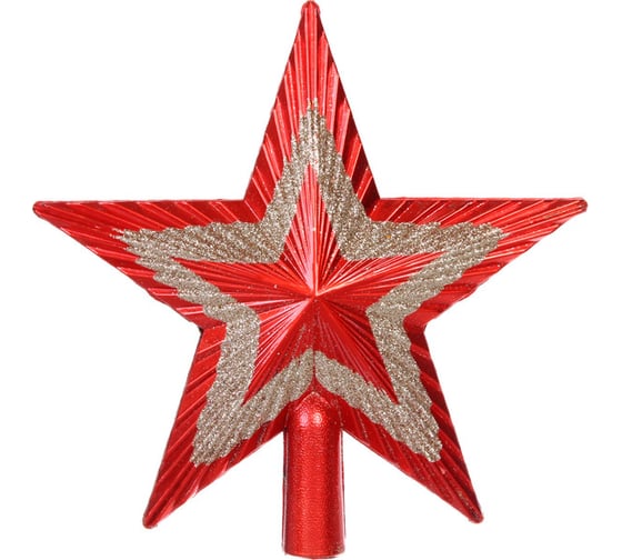 Звезда на елку Серпантин "Сияние" 20 см, Красный/серебро 201-4112 1