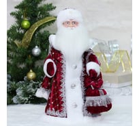 Дед Мороз музыкальный Серпантин "Роскошный наряд" в красной шубке, 40 см 188-153