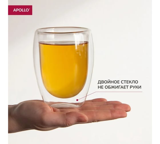 Набор бокалов APOLLO с двойными стенками Latte 350 мл 2 предмета LTT-350