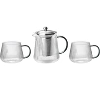 Набор APOLLO чайник 950 мл + 2 кружки 300 мл Stripe-type STR-040