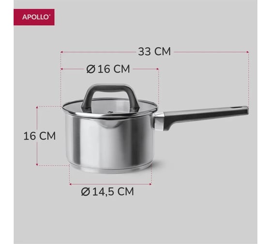 Ковш APOLLO с крышкой Gusto 1.8 л GST-18