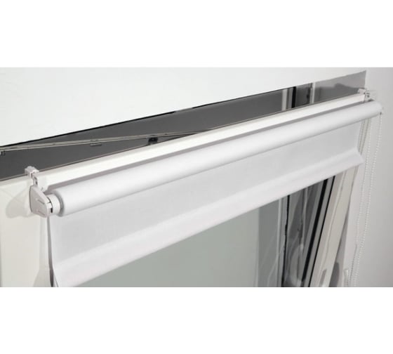 Рулонная штора BRABIX 50х175 см, текстура-лён, защита 55-85%, 200 г/м2, белый S-5 605975