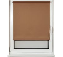 Рулонная штора BRABIX 120х175 см, текстура-лён, защита 55-85%, 200 г/м2, темно-бежевый S-36 606001