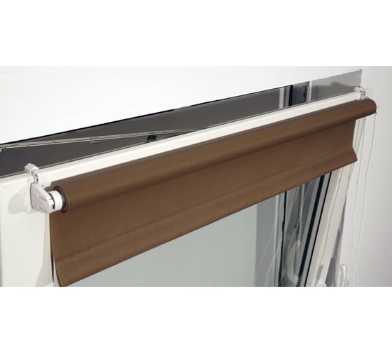 Рулонная штора BRABIX 50х175 см, текстура-лён, защита 55-85%, 200 г/м2, коричневый S-17 605977