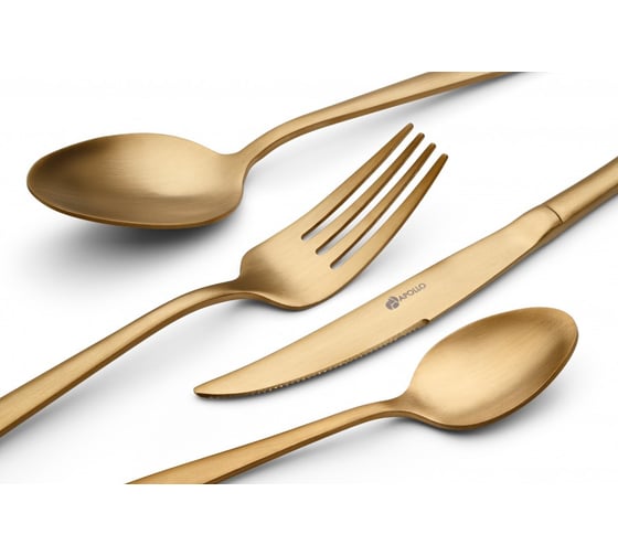 Набор столовых приборов APOLLO Lungo Matt Gold 16 предметов, на 4 персоны LMG-16