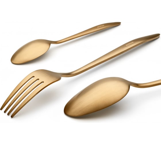 Набор столовых приборов APOLLO Lungo Matt Gold 16 предметов, на 4 персоны LMG-16