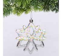 Елочная игрушка Серпантин Зимняя снежинка 10х1х12 см, серебро 916-1178