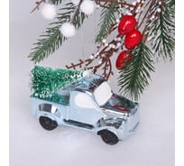 Ёлочная игрушка Серпантин Новогодний экспресс 4х9х11 см, голубой 916-0677