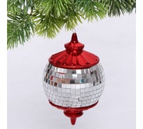 Елочная игрушка Серпантин Новогодняя дискотека 8х8х13 см, красный 916-1179