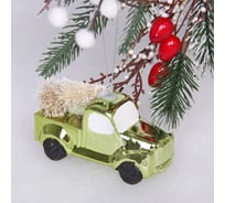 Ёлочная игрушка Серпантин Новогодний экспресс 4х9х11 см, зелёный 916-0678