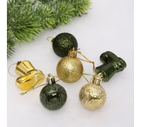 Набор украшений Серпантин Волшебное сияние 4 см, 13 предметов, изумруд/золото 201-3657