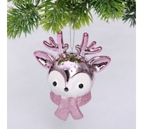 Елочная игрушка Серпантин Новогодний олененок 7х11х10.5 см, розовый 916-1138