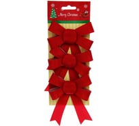 Бант на ёлку Серпантин Красный блеск 11 см, 3 шт., 185-0149