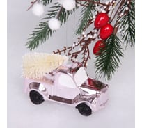 Ёлочная игрушка Серпантин Новогодний экспресс 4х9х11 см, розовый 916-0679