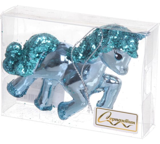 Ёлочная игрушка Серпантин Сказочный единорог 9х3х10 см, голубой 916-0803