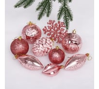 Набор украшений Серпантин Рождество 26 предметов, розовое золото 201-1251