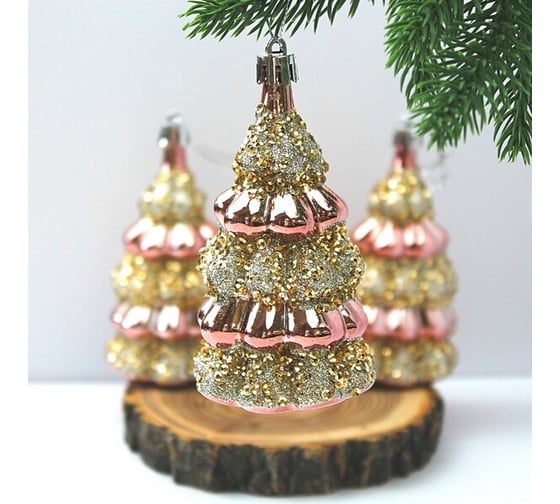 Набор украшений Серпантин SHINE Magic tree 6x10.4 см, 3 шт., rose pink 916-1215 1