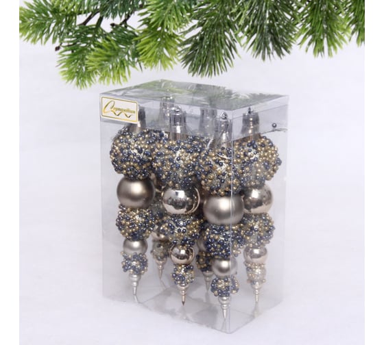 Набор украшений Серпантин SHINE Fairy tale 14 см, 6 шт., champagne silver 916-1212 1