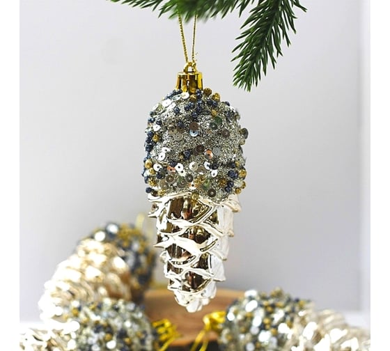 Набор украшений Серпантин SHINE Forest miracle 11 см, 4 шт., light champagne 916-1220 1