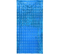 Фольгированный занавес Серпантин Прямоугольник 1х2 м, глянец, синий 215-520