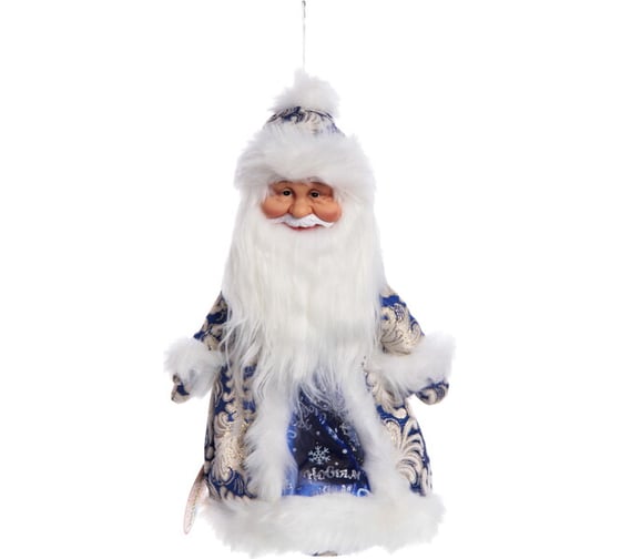 Дед Мороз Серпантин 35 см, без музыки, с отделением под конфеты/подарок, голубая шуба 201-1268 1