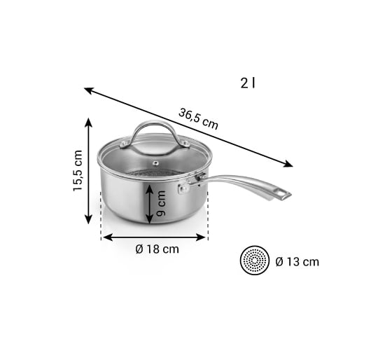 Сотейник Tescoma SteelCRAFT с крышкой диаметр 18 см, 2 л 780582