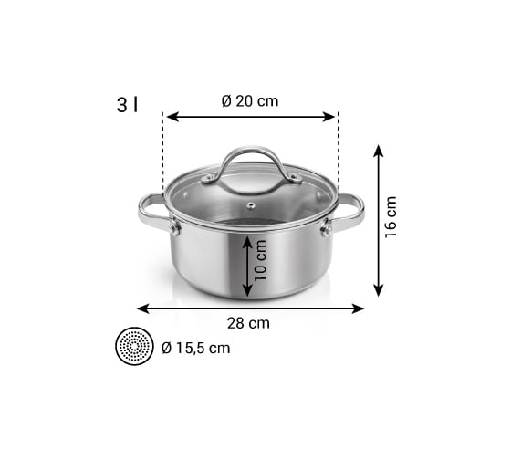 Кастрюля Tescoma SteelCRAFT с крышкой диаметр 20 см, 3 л 780572
