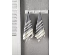 Набор полотенец Arya Home Arya с бахромой, 38x68, 2 шт., Diamond серый 8680943226303