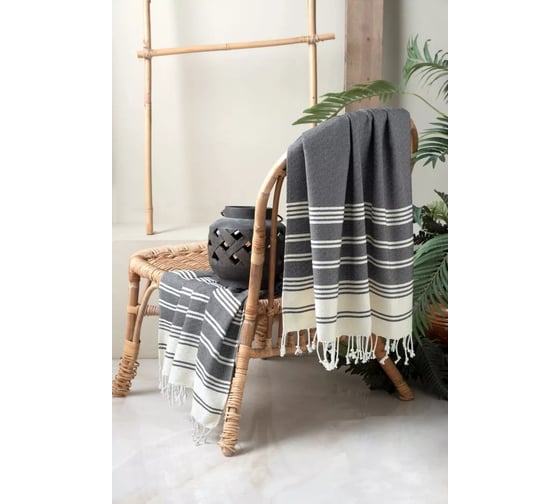 Набор полотенец Arya Home Arya с бахромой, 38x68, 2 шт., Diamond серый 8680943226303