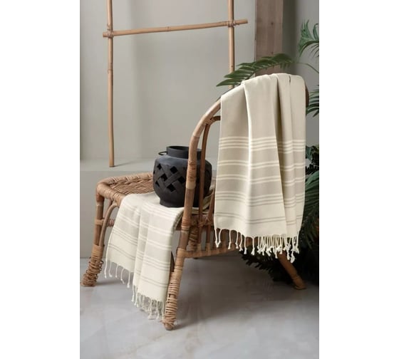 Набор полотенец Arya Home Arya с бахромой, 38x68, 2 шт., Diamond экрю 8680943226327