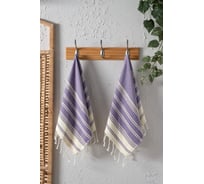 Набор полотенец Arya Home Arya с бахромой, 38x68, 2 шт., Zigzag светло-пурпурный 8680943226228