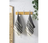 Набор полотенец Arya Home Arya с бахромой, 38x68, 2 шт., Zigzag черный 8680943226242