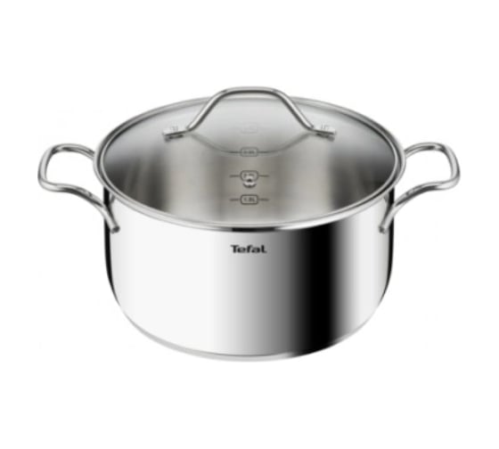 Кастрюля TEFAL Intuition B8644674 5 л, d=24 см, с крышкой, серебристый 2100125815 1825617