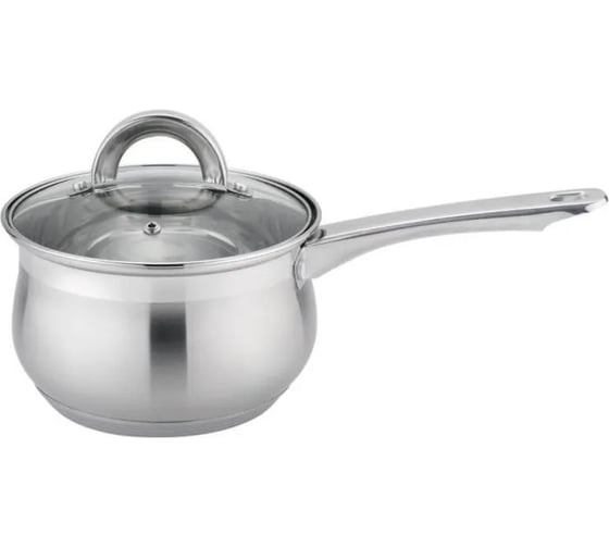Ковш со стеклянной крышкой Bella Cucina 2,1 л, 16 см, нержавеющая сталь BC-2120 2120-BC 1