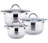 Набор посуды Bella Cucina, 6 предметов, 3,9 л, 5,1 л, 6,6 л, нержавеющая сталь BC-2056 2056-BC