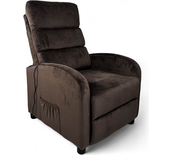 Кресло вибромассажное Calviano 2164 коричневый велюр NEW MODEL_ 4816087402936 1